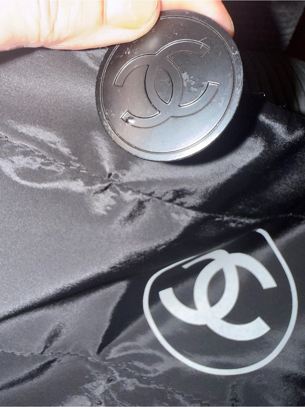 Chanel Black Cosmetic Pouch with White CC Logo GWP approx11x8 - Picture 3 of 5